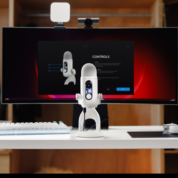 Blue Yeti 2 Wit product in gebruik