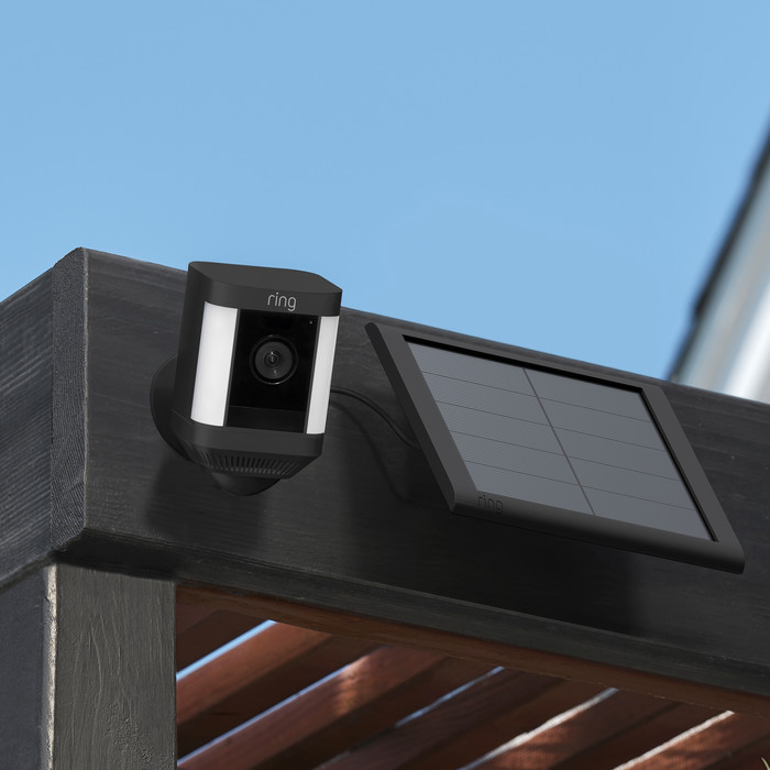 Ring Spotlight Cam Plus - Battery - Black + USB-C solar panel add to cart page