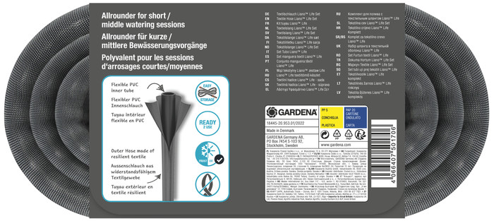Gardena Textielslang Liano Life 15m Set + Gardena Classic Multifunctionele Broes null