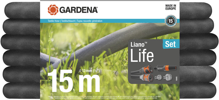 Gardena Textielslang Liano Life 15m Set + Gardena Classic Multifunctionele Broes null