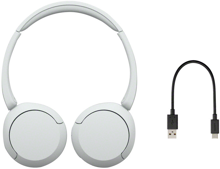 Sony WH-CH520 Wit + BlueBuilt Quick Charge Oplader met Usb A Poort 18W Zwart null