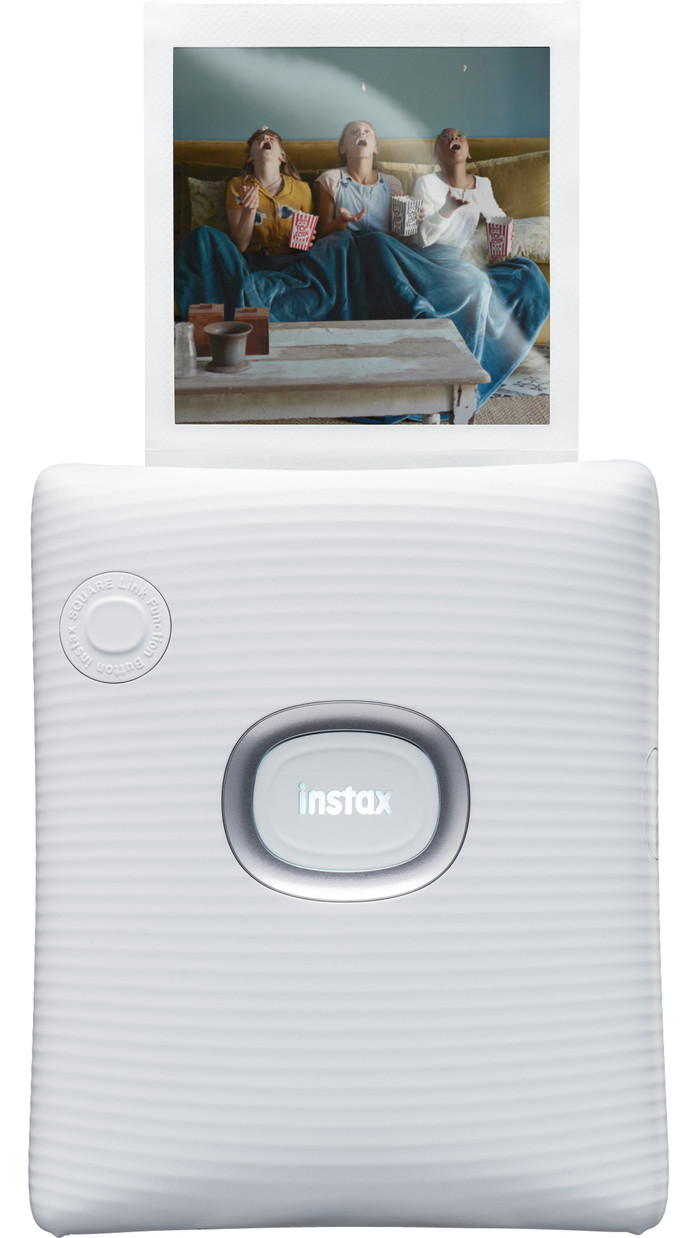 Fujifilm Instax Square Link White + Fujifilm Instax Film Square WW1 (10 stuks) voorkant