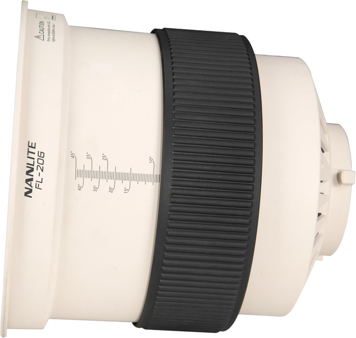 Nanlite FL-20G Fresnel Lens with Barndoors (Bowens mount) left side