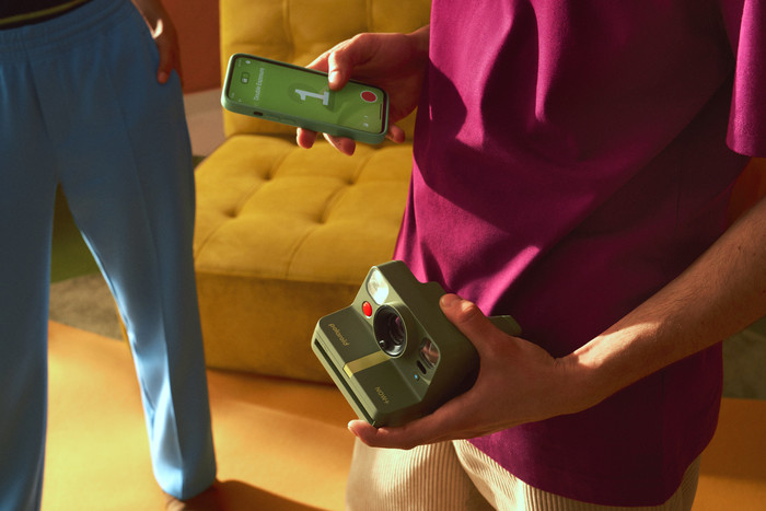 Polaroid Now+ 2 Green product in use
