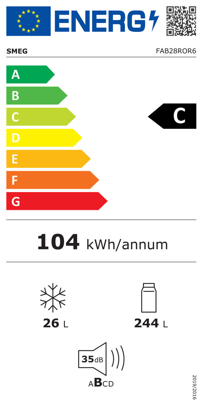 SMEG FAB28ROR6 energielabel