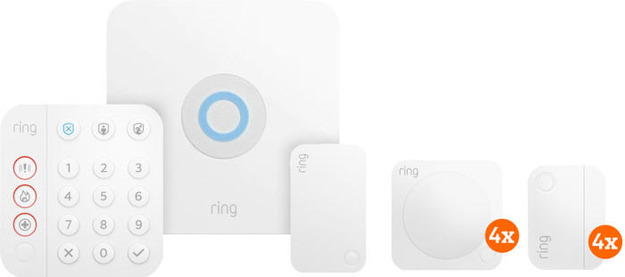 Ring Alarm System with 4 Magnetic Contacts and 4 Motion Sensors Main Image