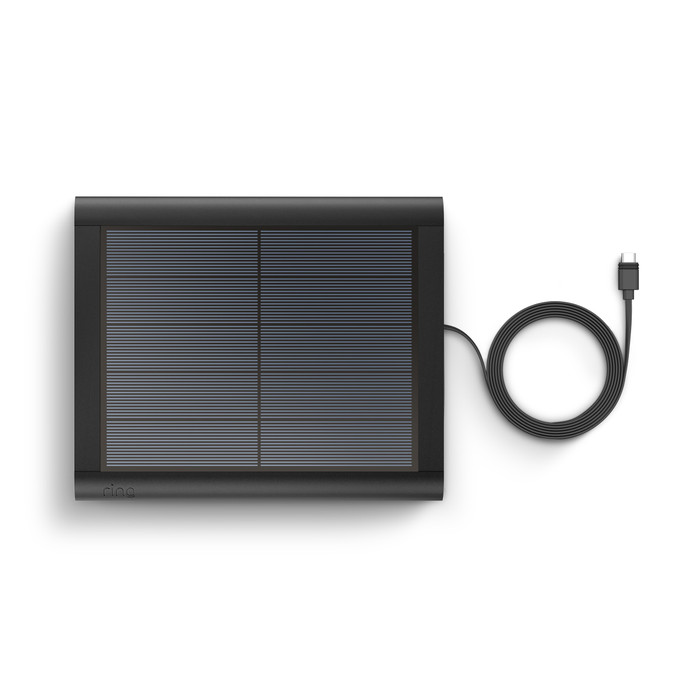 Ring Spotlight Cam Plus - Battery - Black + USB-C solar panel detail