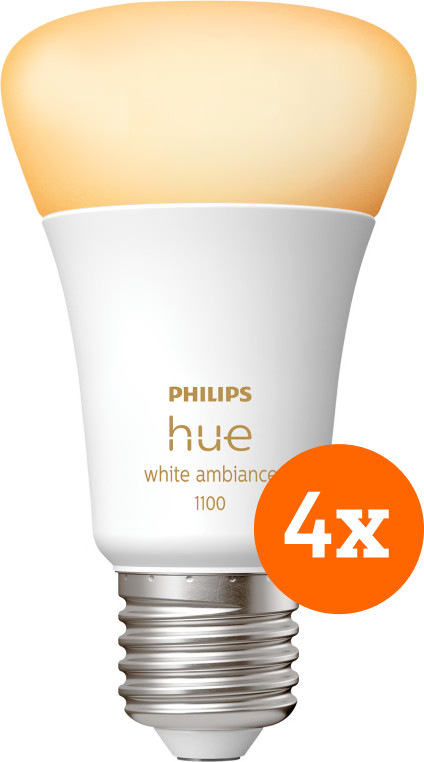 Philips Hue White Ambiance E27 1100lm 4-pack Main Image