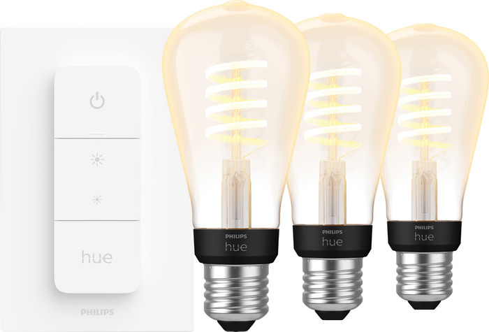 Philips Hue Filament White Ambiance Edison 3-pack + Dimmer Main Image