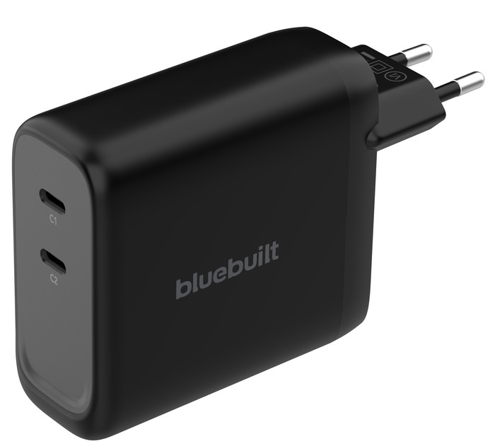 BlueBuilt 140W GaN Oplader met 2 Usb C Poorten Zwart Main Image