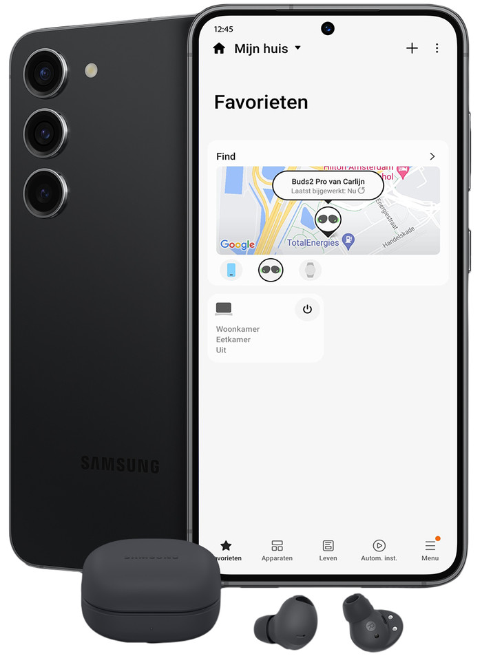 Samsung Galaxy S24 256GB Gray 5G + Galaxy Buds2 Pro Black product in use