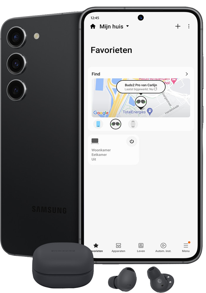 Samsung Galaxy S24 256GB Gray 5G + Galaxy Buds2 Pro Black product in use