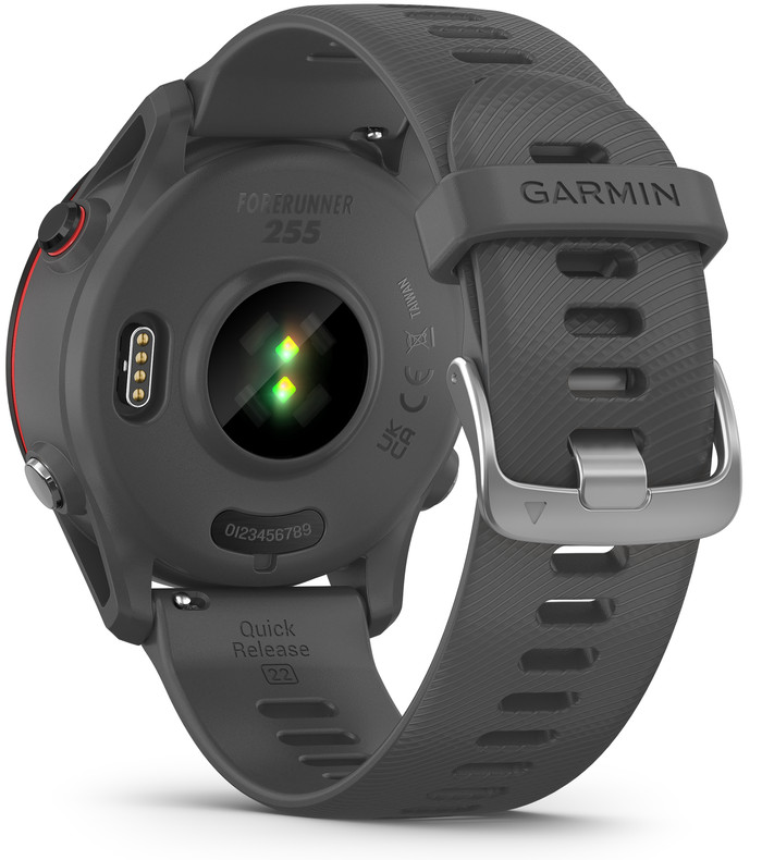 Garmin Forerunner 255 Donkergrijs achterkant