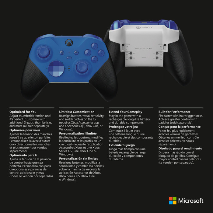 Microsoft Xbox Elite 2 Controller Core Blue product in use