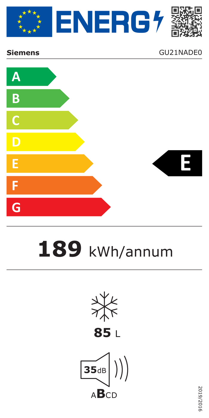 Siemens GU21NADE0 energy label