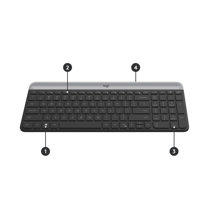 Logitech MK470 Slim Draadloos Toetsenbord en Muis Grijs QWERTY null