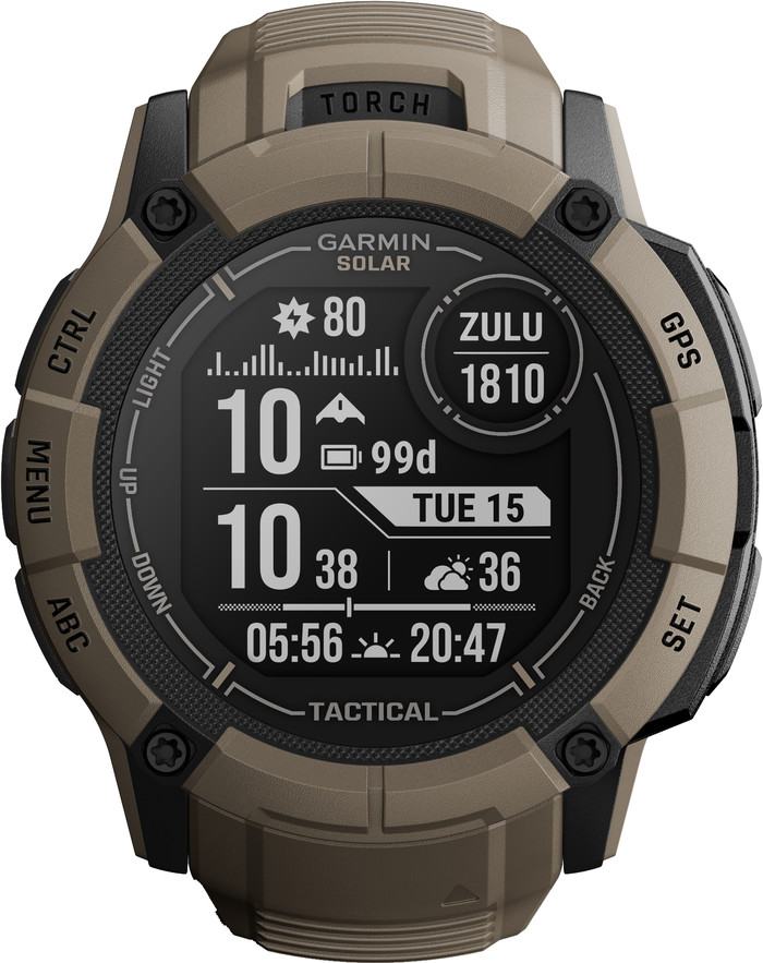 Garmin Instinct 2X Solar Tactical Edition Bruin voorkant