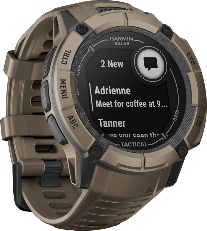 Garmin Instinct 2X Solar Tactical Edition Bruin linkerkant