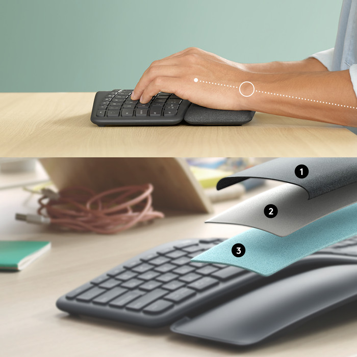 Logitech K860 + Logitech MX Vertical Ergo Mouse null