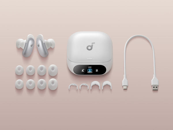 Soundcore Liberty 5 Pro Wit product in gebruik