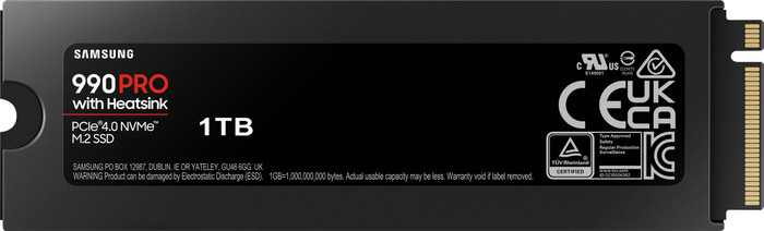 Samsung 990 Pro 1TB Heatsink NVMe SSD achterkant