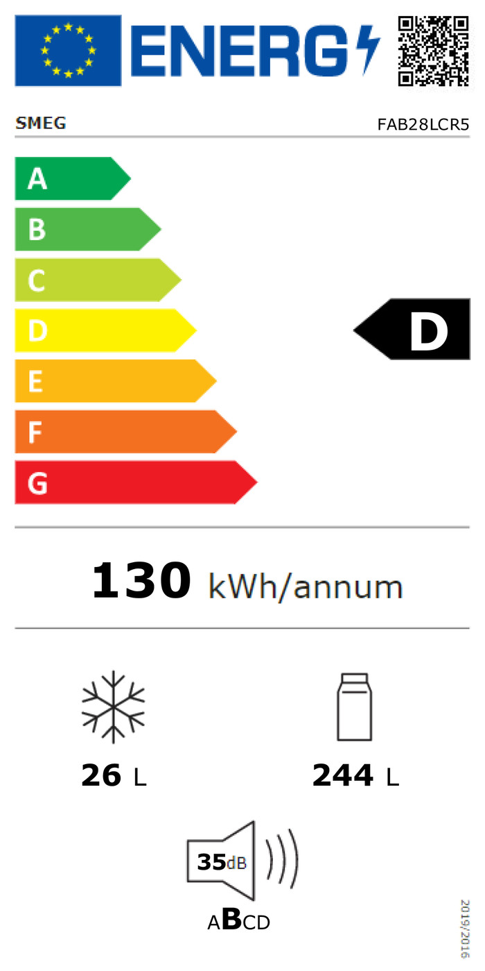 SMEG FAB28LCR5 energy label