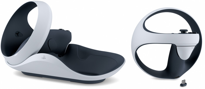 Oplaadstation voor PlayStation VR2 Controllers product in gebruik
