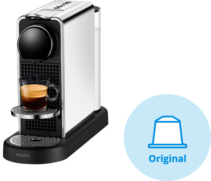 Krups Nespresso CitiZ Platinum XN610D Stainless Steel front