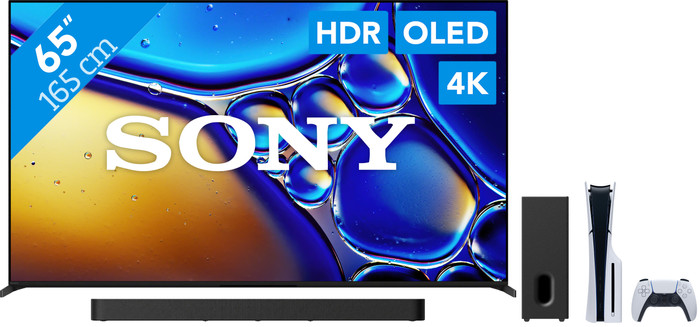 Sony Bravia 8 II 65" QD-OLED (2025) + Sony Bravia Theatre Bar 7 Zwart + PlayStation 5 Slim Main Image