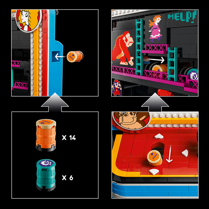 LEGO Super Mario Donkey Kong Arcadekast 72051 detail