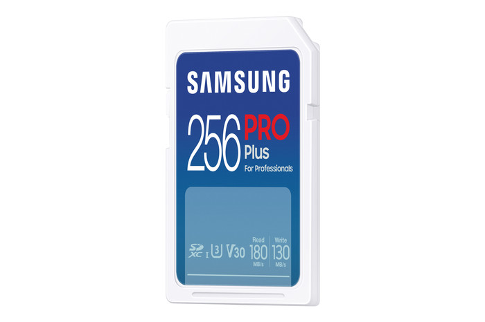 Samsung SDXC PRO Plus 256GB 130MB/s rechterkant