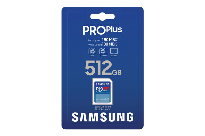 Samsung SDXC PRO Plus 512GB 180MB/s packaging