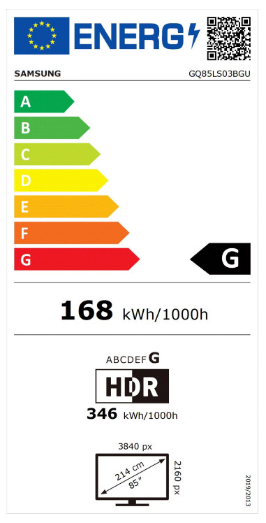 Samsung The Frame 85LS03B (2023) energielabel