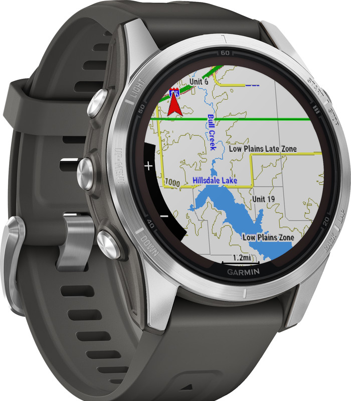 Garmin Fenix 7S Pro Solar Zilver 42mm rechterkant