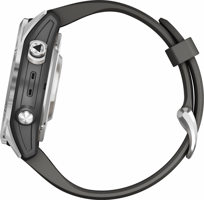 Garmin Fenix 7S Pro Solar Zilver 42mm linkerkant
