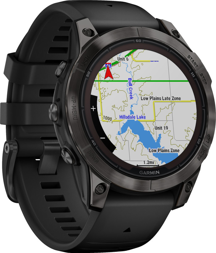 Garmin Fenix 7 Pro Solar Zwart 47mm linkerkant