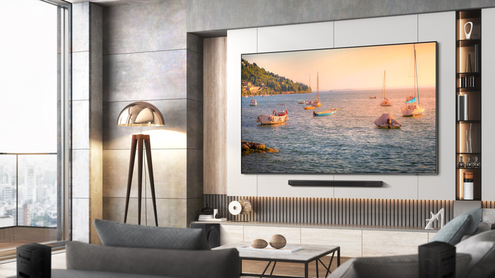 Samsung QLED 98Q80C (2023) product in gebruik