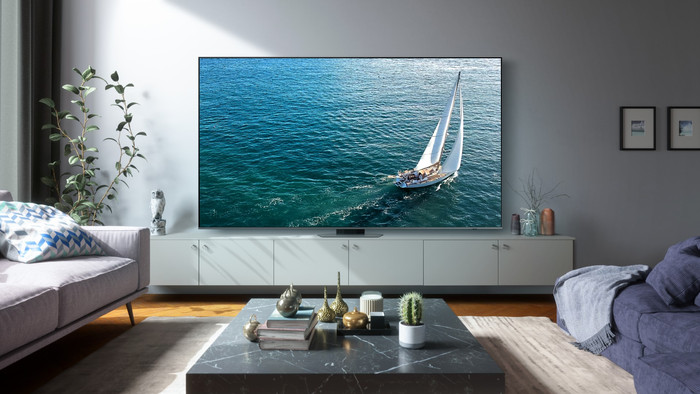 Samsung QLED 98Q80C (2023) product in gebruik