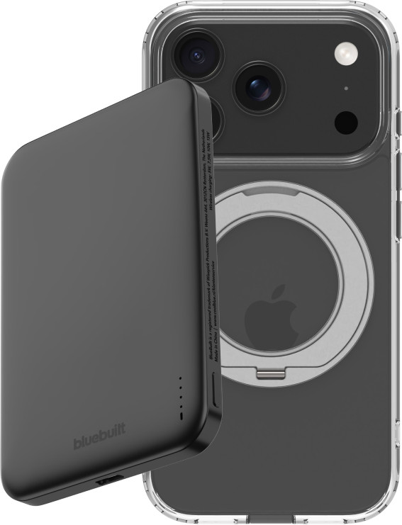 BlueBuilt MagSafe Hoesje met Standaard iPhone 18 Pro Transparant + Powerbank 5.000 mAh Grijs Main Image