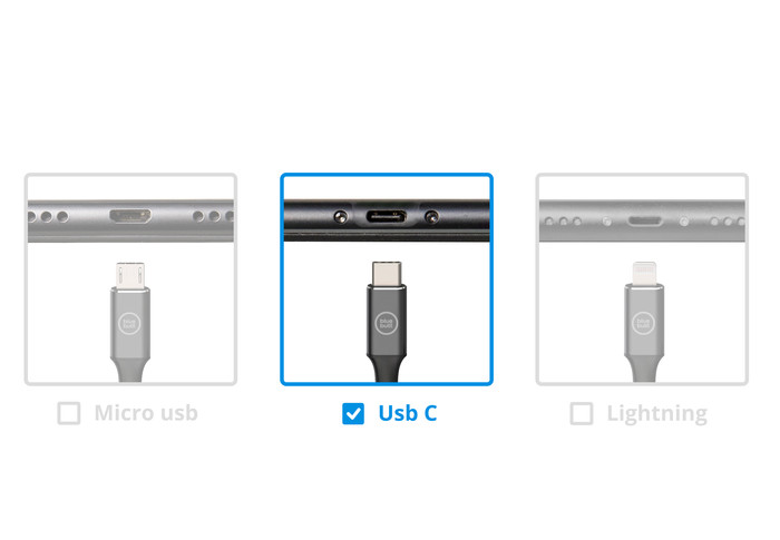 BlueBuilt Quick Charge Autolader 18W Zwart + Usb C Kabel 1,5m Nylon Zwart detail