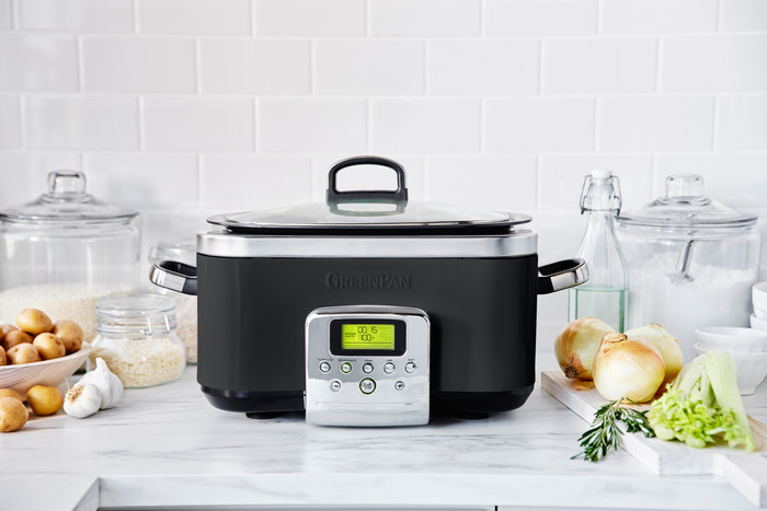 GreenPan Elite Slowcooker Black 6L front