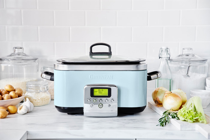 GreenPan Elite Slowcooker Blue Haze 6 Liter voorkant
