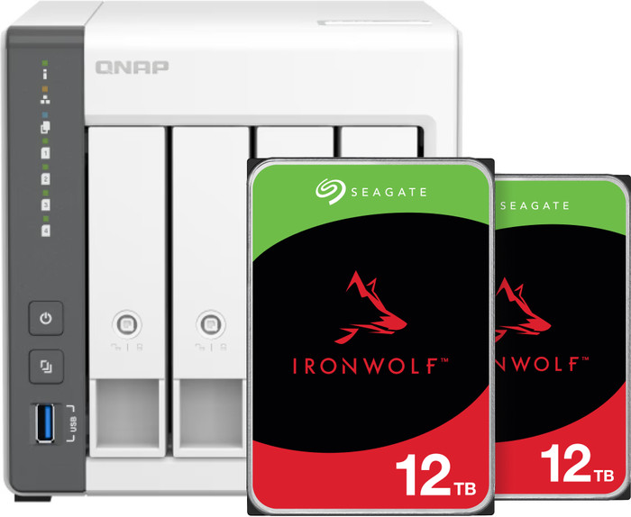 QNAP TS-433-4G + Seagate Ironwolf 12TB Duo Pack Main Image