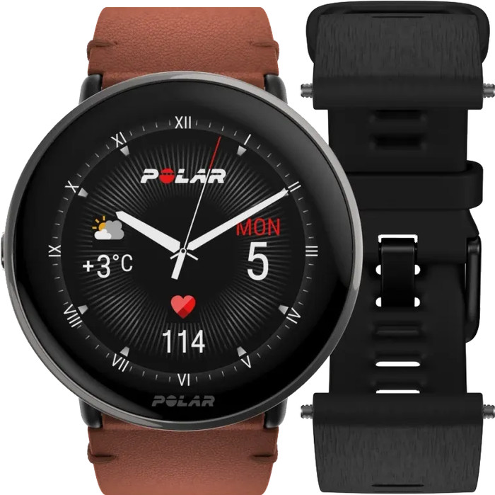 Polar Ignite 3 Titanium/Brown front