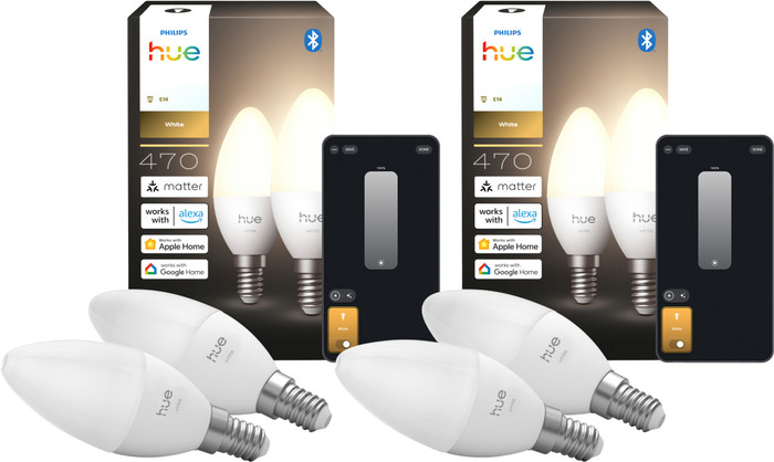 Philips Hue Kaarslamp White E14 4-Pack Main Image