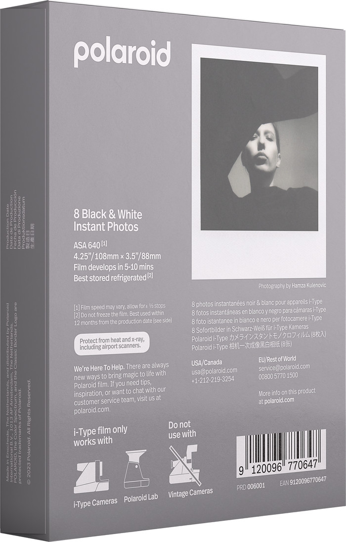 Polaroid B&W Instant Photo Paper i-Type Film (8 sheets) null