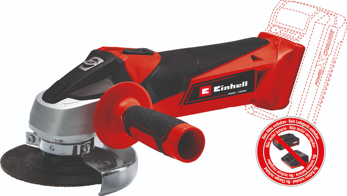Einhell TC-AG 18/115 Li Solo 4,0 Ah Accu (2x) E-Case S-F Starterspakket voorkant