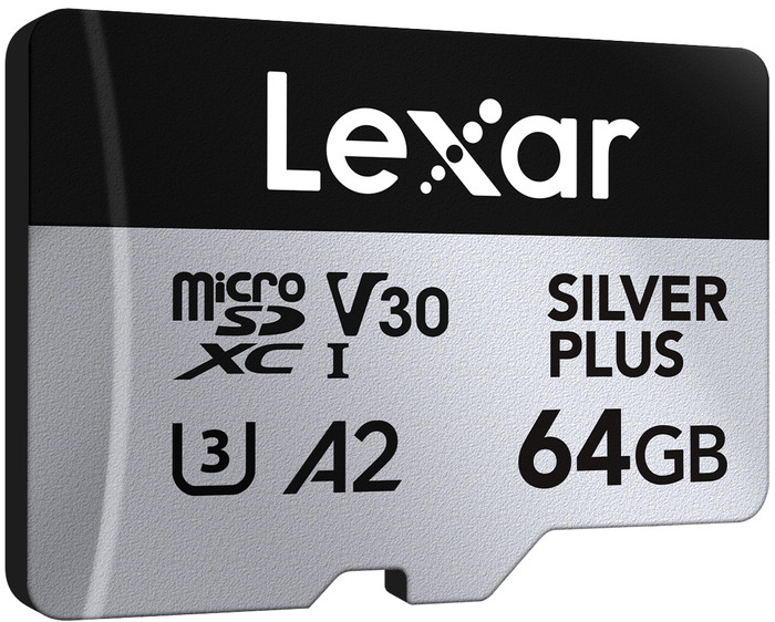 Lexar Professional MicroSDXC Silver Plus 64GB 100MB/s rechterkant