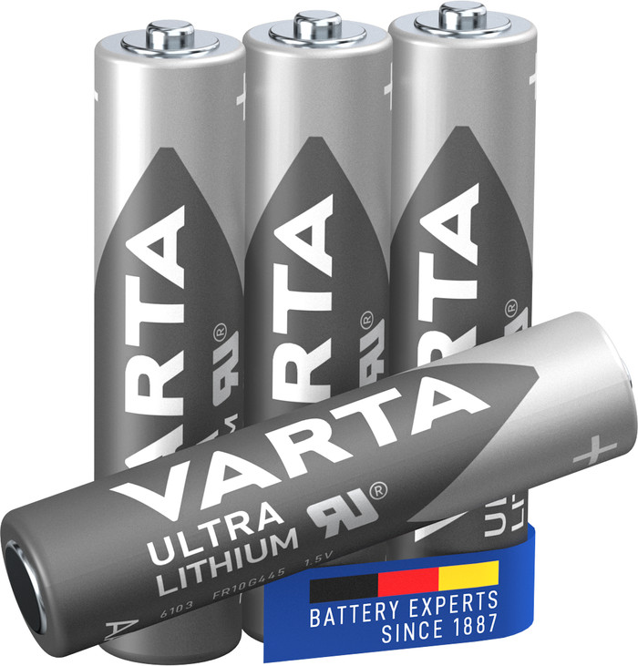 Varta Ultra Lithium AAA Blister 4 stuks voorkant