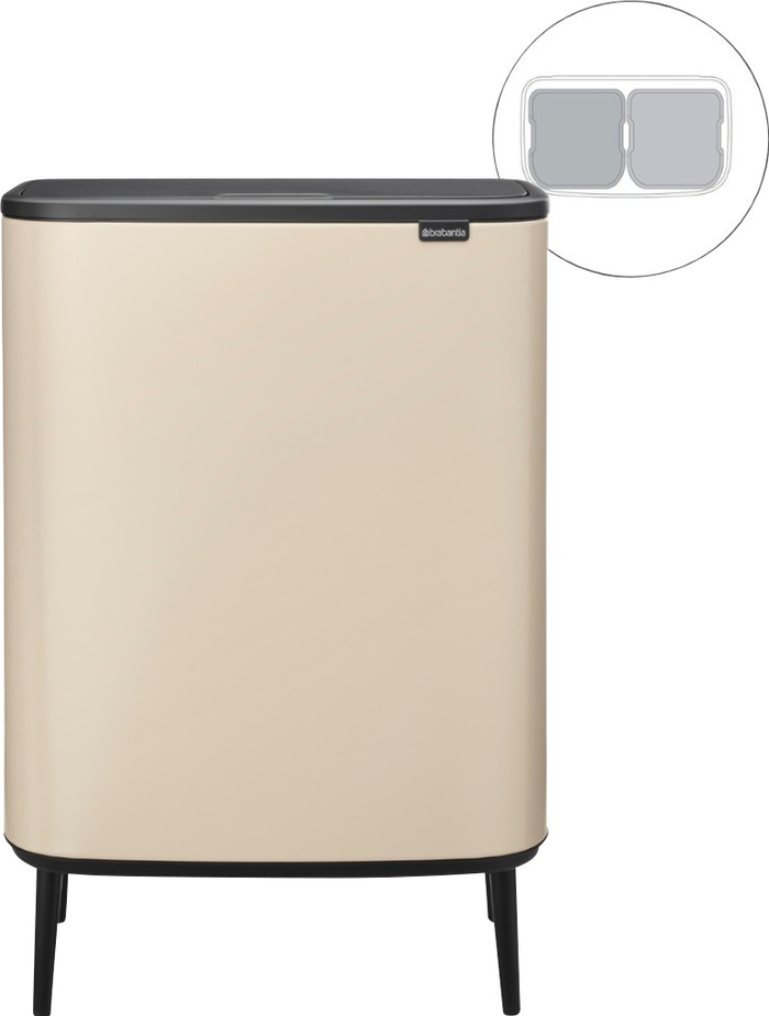 Brabantia Bo Touch Bin Hi Prullenbak 2 x 30 liter Soft Beige detail